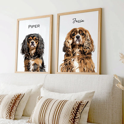 Custom Pet Portrait - Pet Photo + Name